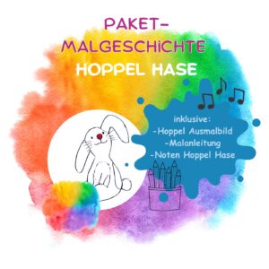 Hoppel Hase mit der roten Nase- Malgeschichten -Paket