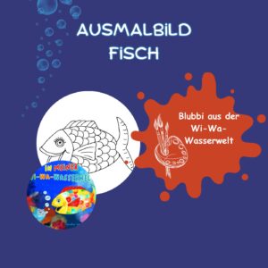 Ausmalbild Fisch Blubbi