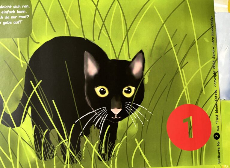 Fünf kleine Katzen-Kombi Paket (13 Bildkarten inklusive Noten)