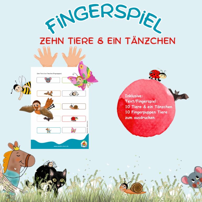 Zehn Tiere & ein Tänzchen (inklusive Fingerspiel und Fingerpuppen)