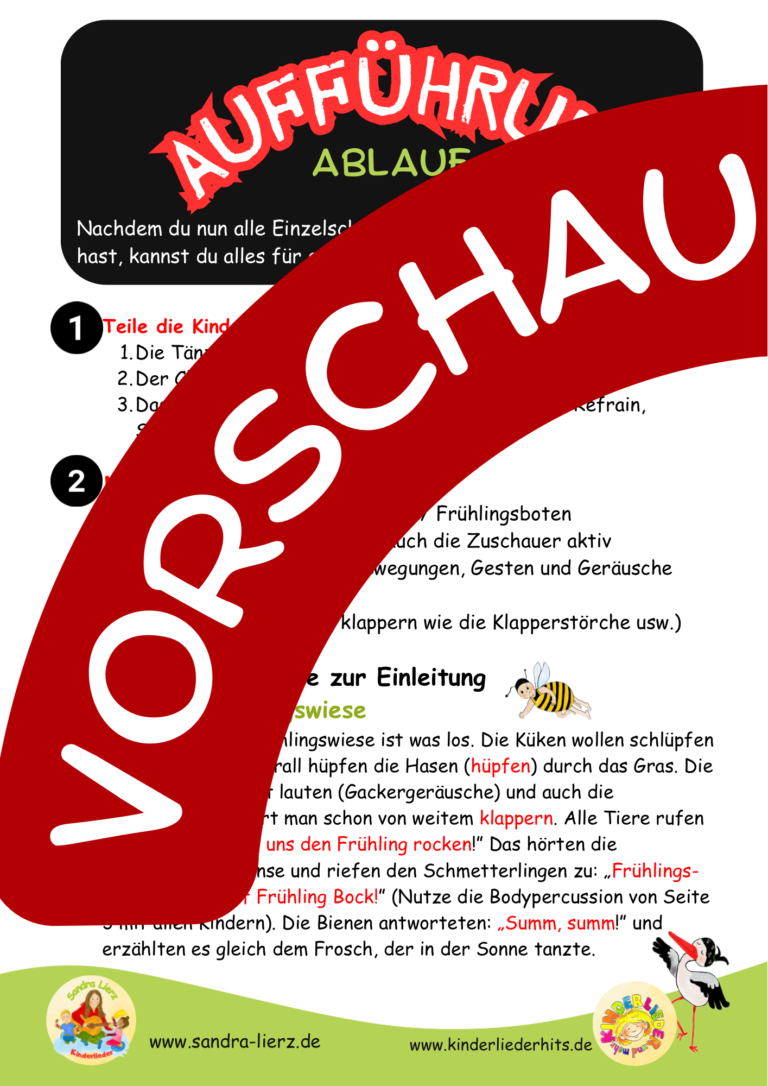 Frühlings-Rock-Das Paket für Vorschule und Grundschule