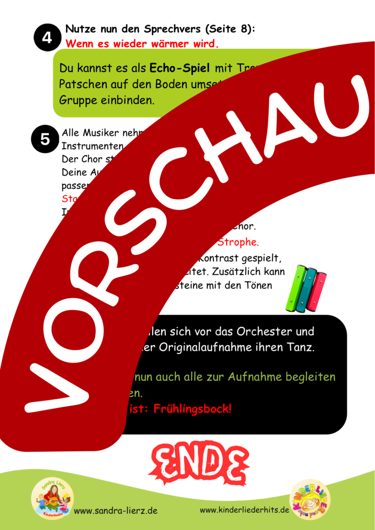 Frühlings-Rock-Das Paket für Vorschule und Grundschule