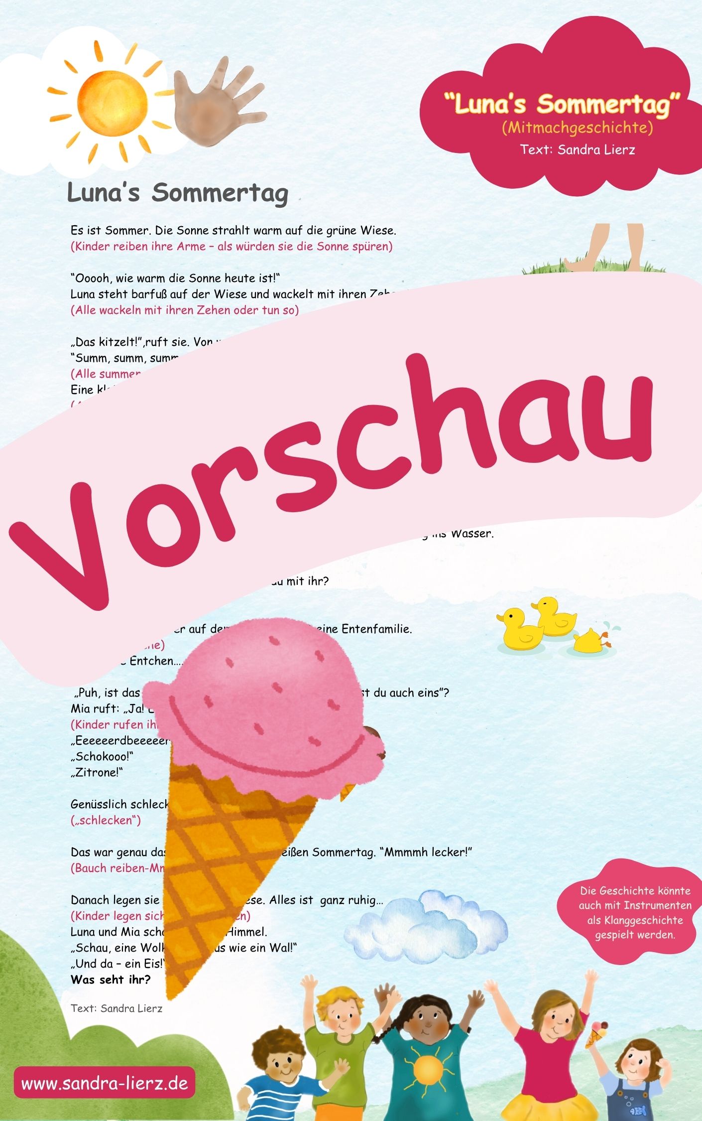 Luna‘s Sommertag - Mitmachgeschichte