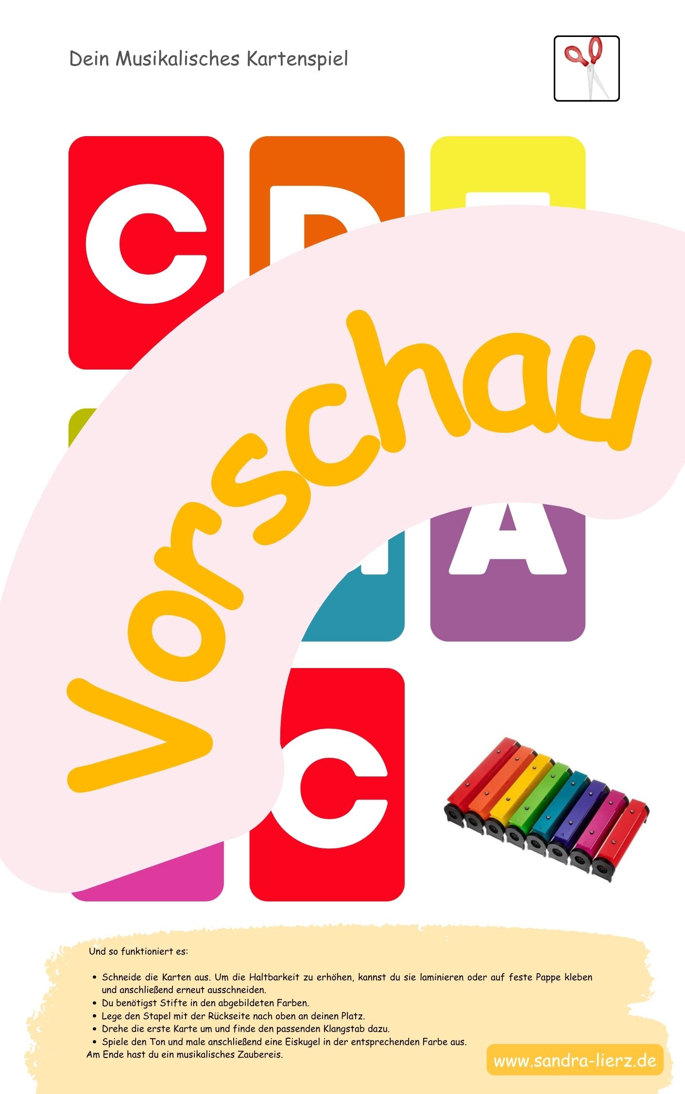 Musikalisches Ausmalbild - spielen, lernen & malen