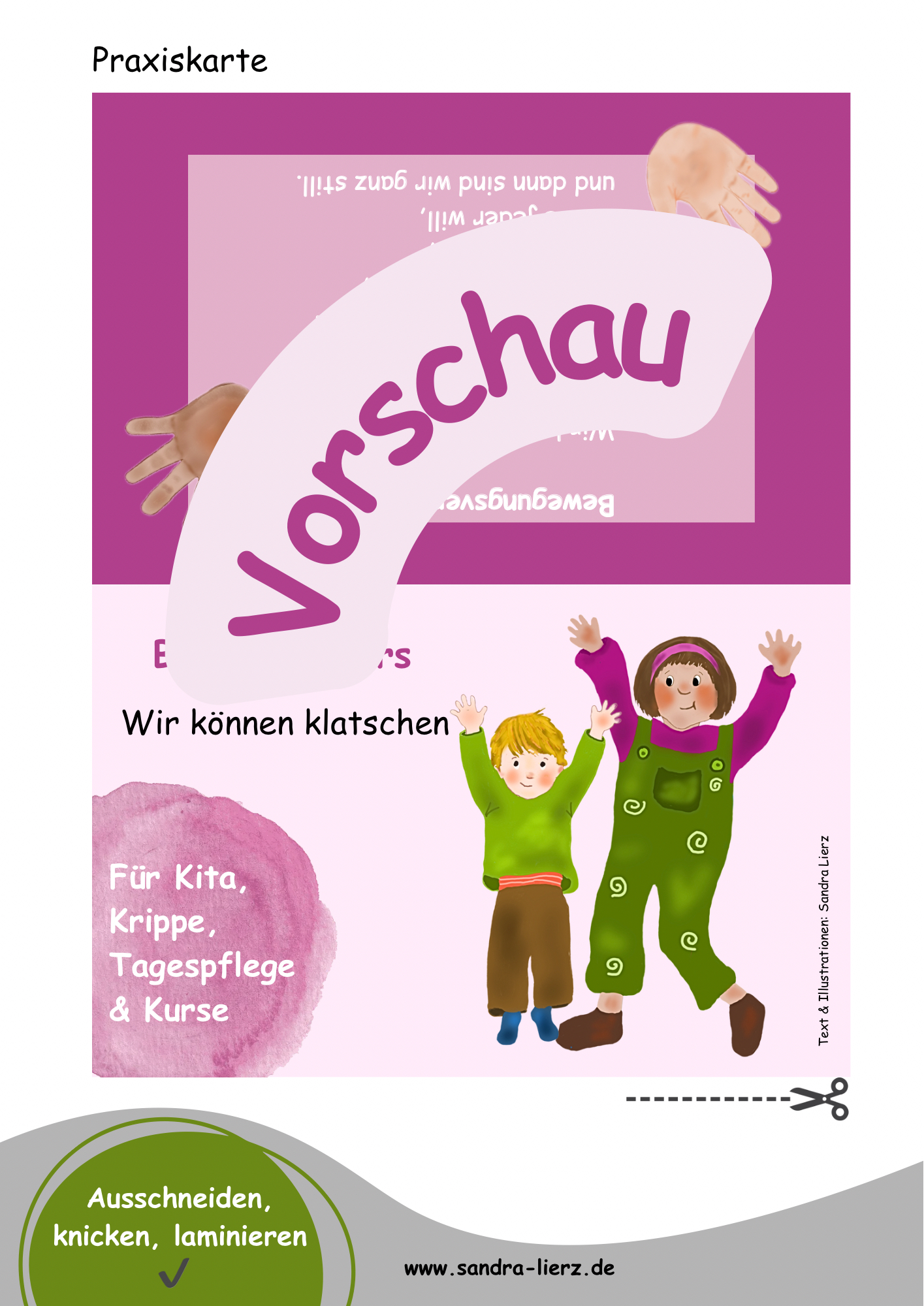 Bewegungsvers/Wir können klatschen-kostenlose Praxiskarte